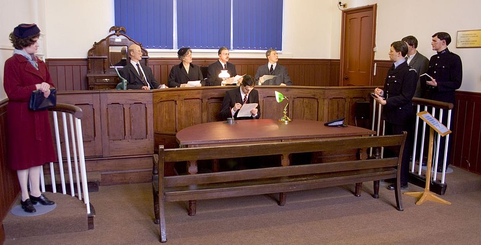 Visitors to Tetbury Police Museum can see how a magistrates court hearing would have looked around 1950.